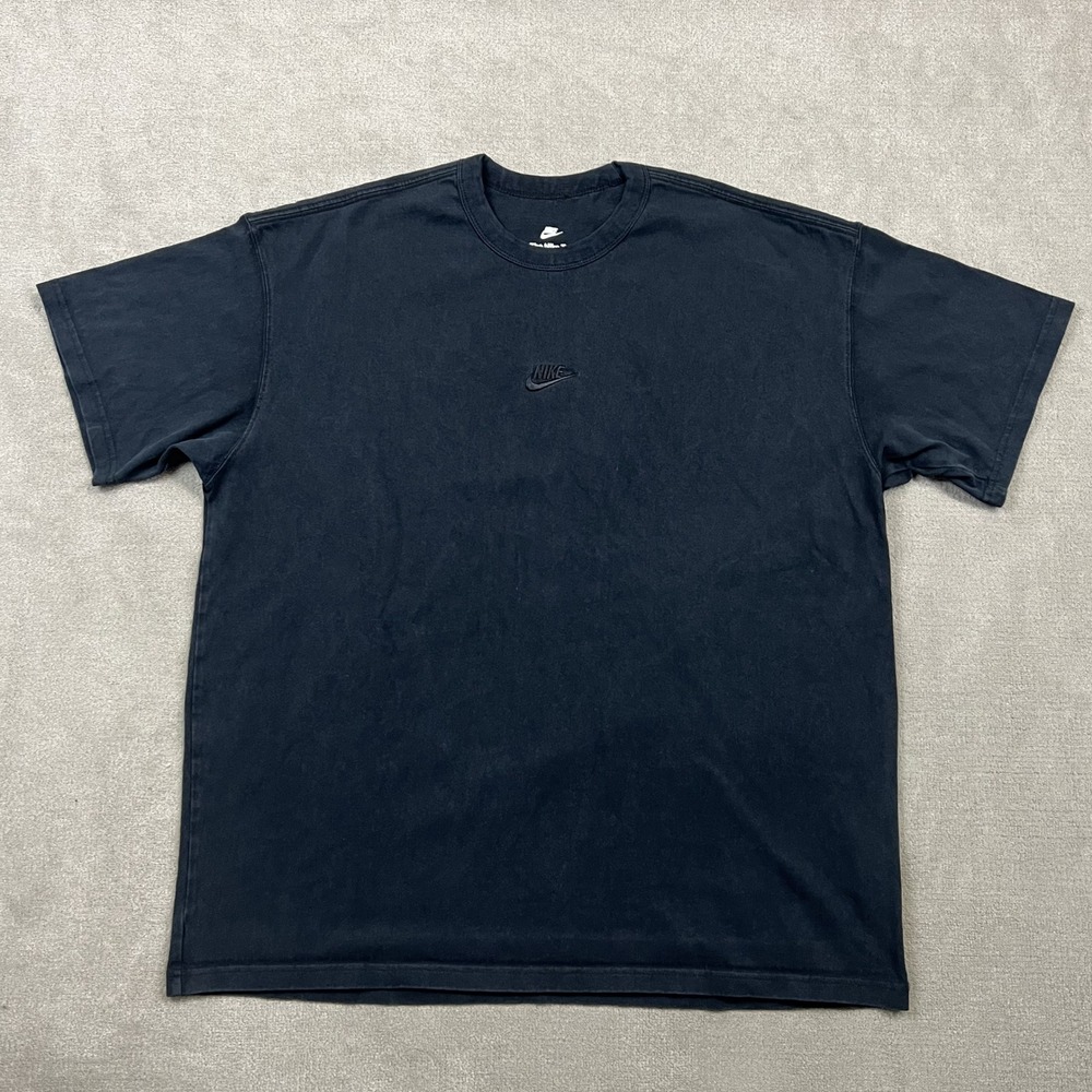 Nike T-Shirt Mens XL Black Loose Fit Embroidered Futura Logo Heavyweight Cotton